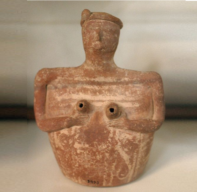 כלי-פולחן-בדמות-אשה-ממוכלוס-כרתים-מזכיר-תל-קסילה-Mochlos-תרבות-מינואית-קדומה